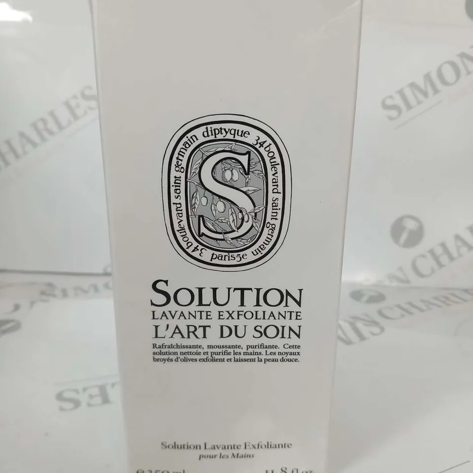 BOXED AND SEALED DIPTYQUE SOLUTION LAVANTE EXFOLIANTE L'ART DU SOIN POUR LES MAINS 350ML
