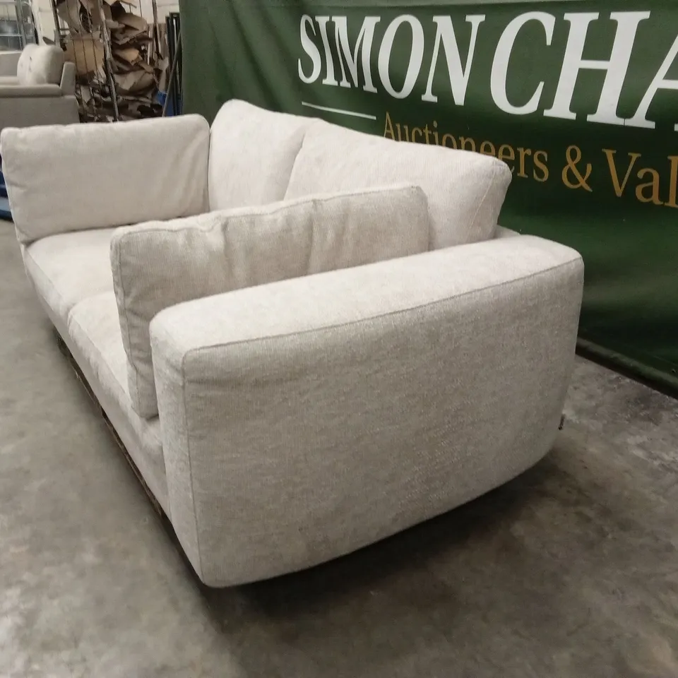 DANETTI QUINN NATURAL FABRIC DARK WOOD 3 SEATER SOFA RRP £999