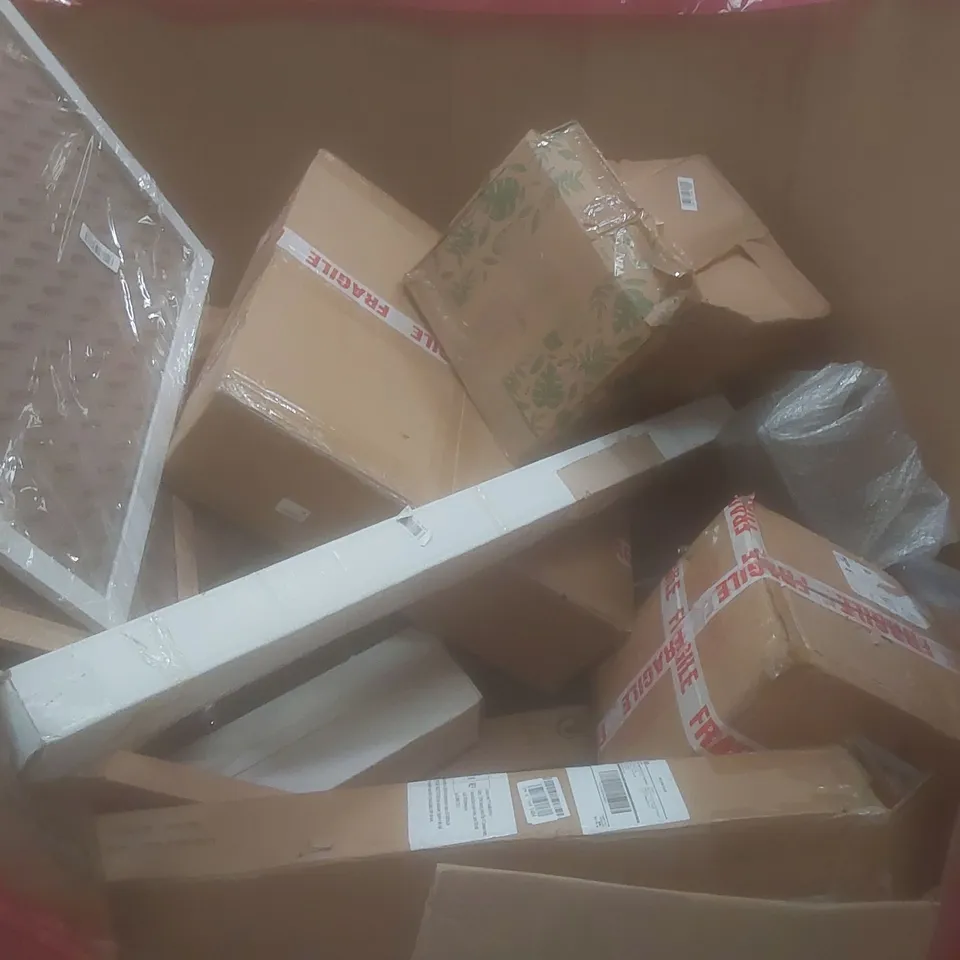 PALLET OF ASSORTED HOUSEHOLD GOODS AND PRODUCTS TO INCLUDE; RICE COOKER, DESK CHAIR, SUITCASE ETC