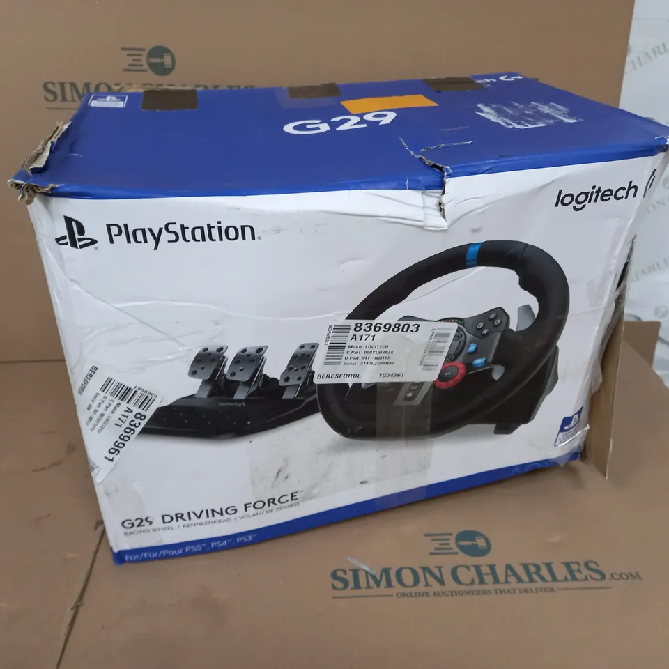 BOXED LOGITECH G29 DRIVING FORCE GAMING STEERING WHEEL 