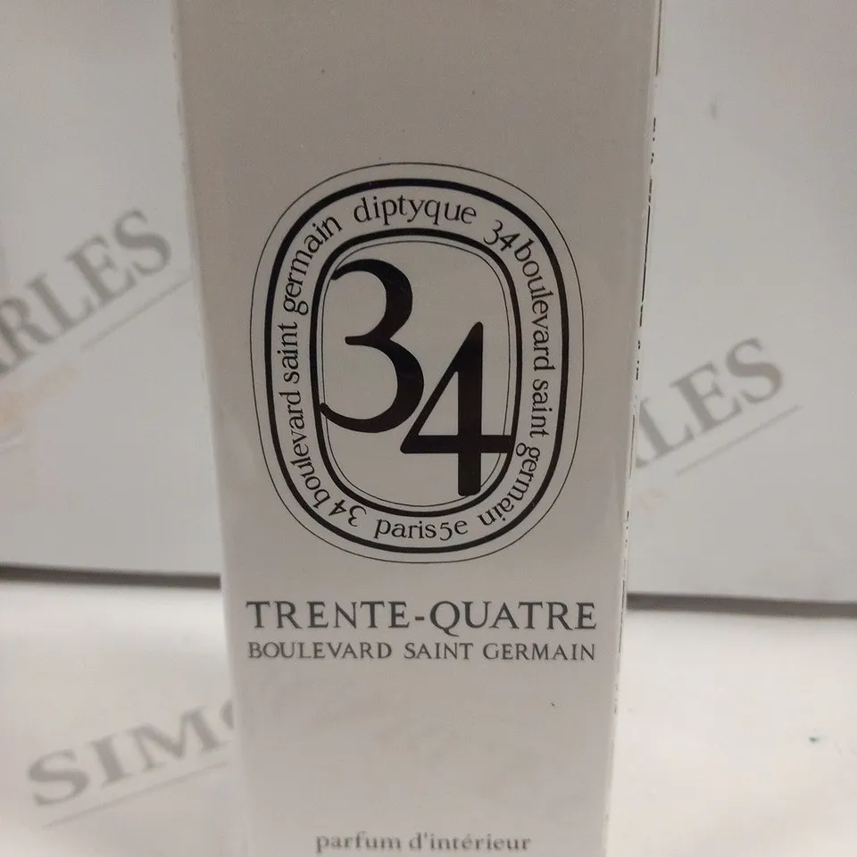 BOXED AND SEALED DIPTYQUE 34 BOULEVARD SAINT GERMAIN TRENTE QUATRE PARFUM D'INTERIEUR 150ML