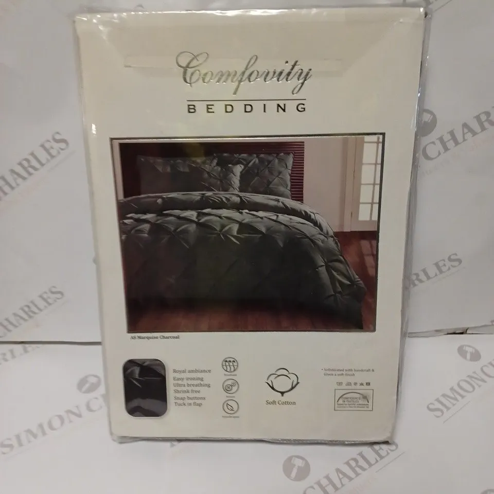 COMFORITY BEDDING COTTON SINGLE SET - AS MARQUISE CHARCOAL 