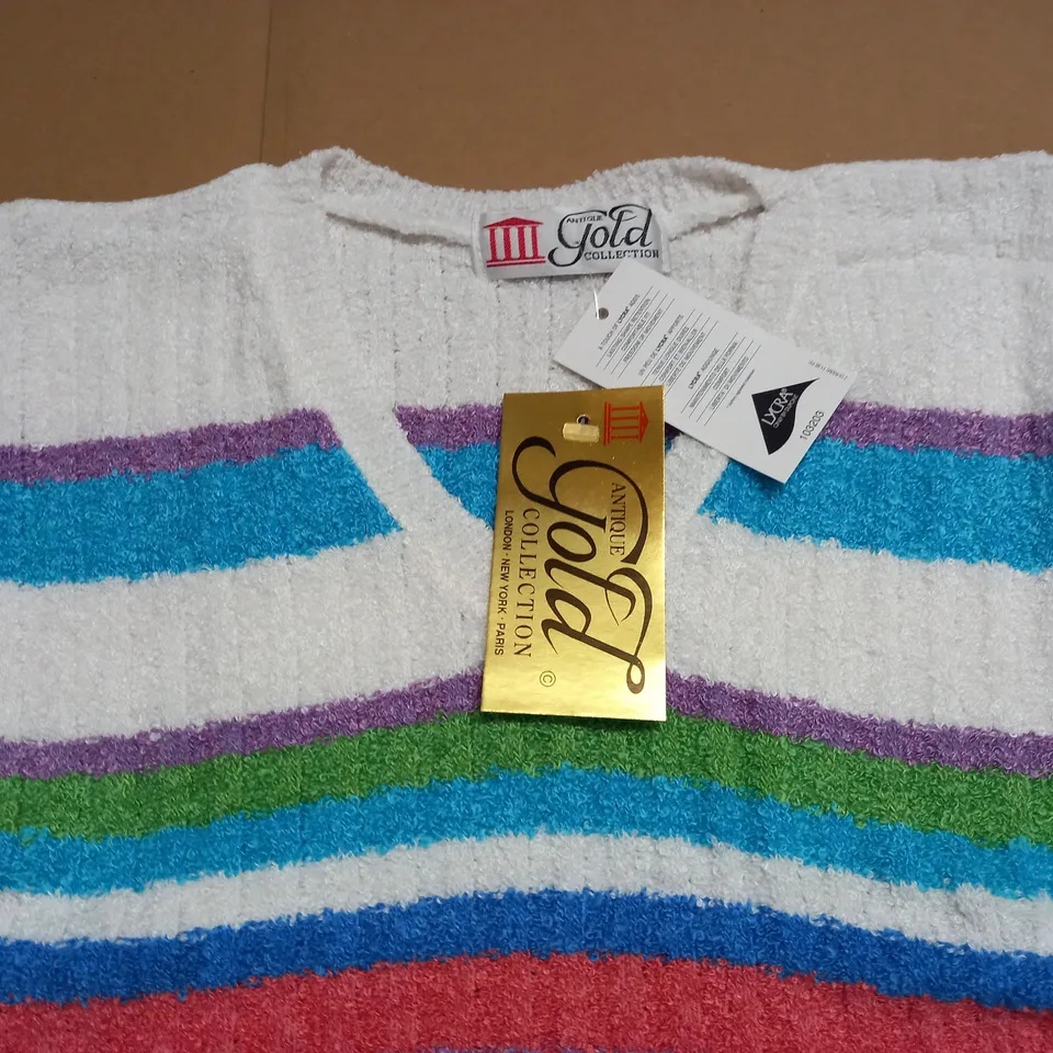 LARGE QUANTITY OF AS NEW GOLD COLLECTION KNITTED STRIPE JUMPERS - ALL 1