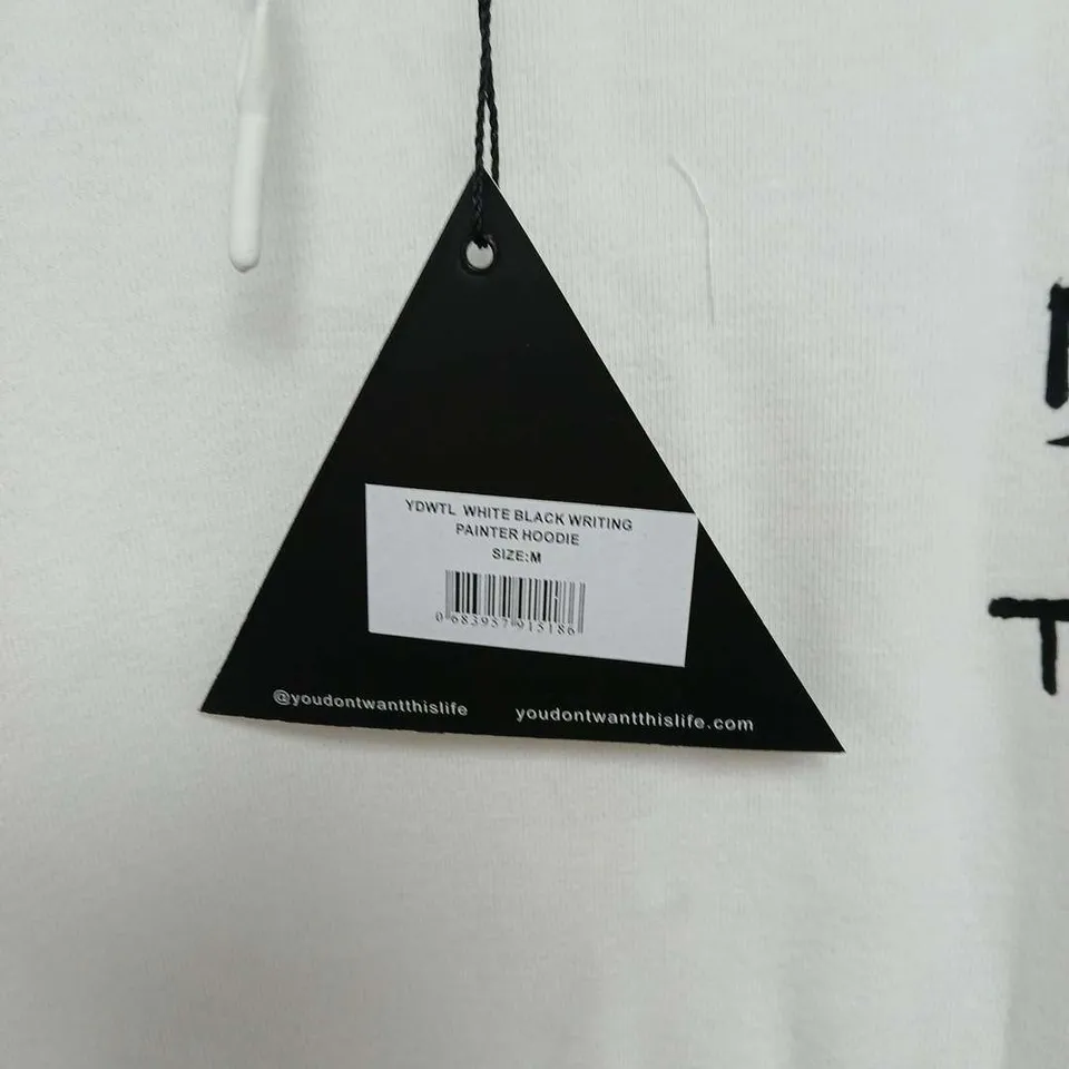 YOU DON'T WANT THIS LIFE PAINTER HOODIE – WHITE, SIZE M