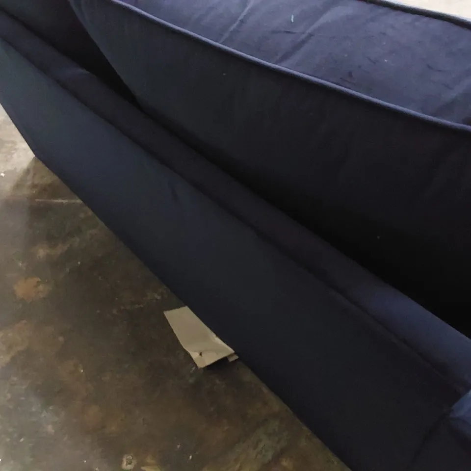 DESIGNER METAL ACTION SOFA BED PLUSH BLUE FABRIC 