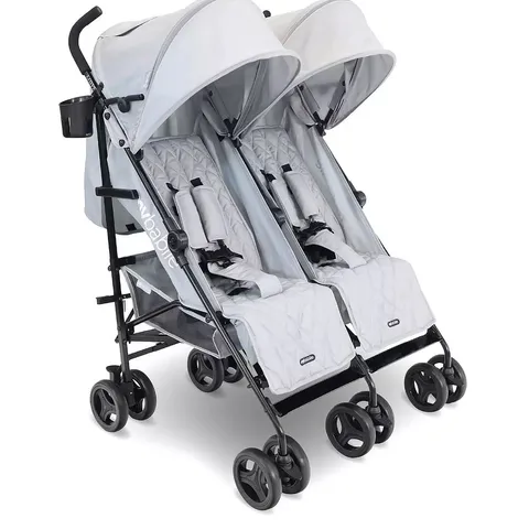 BOXED MY BABIIE MB12 LIGHTWEIGHT TWIN STROLLER - GREY