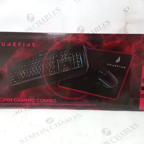 BOXED KINGPIN RGB GAMING KEYBOARD MOUSE & MAT COMBO US LAYOUT