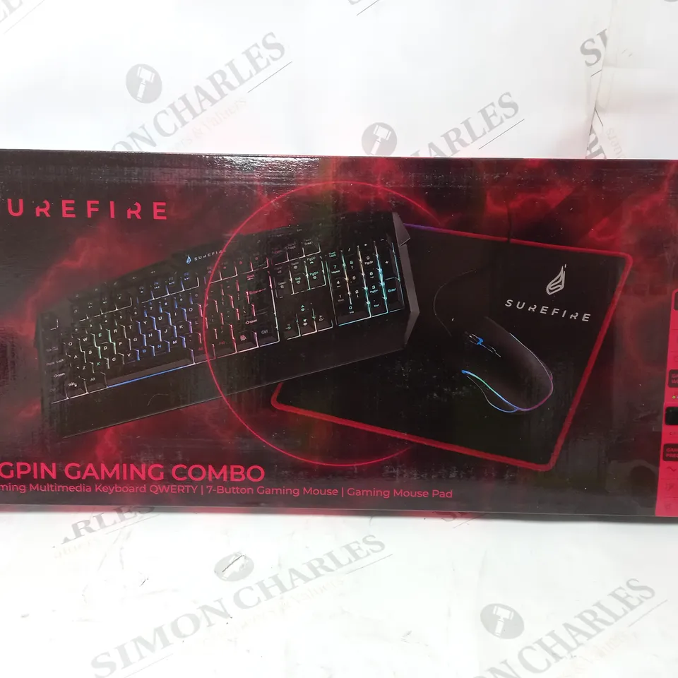 BOXED KINGPIN RGB GAMING KEYBOARD MOUSE & MAT COMBO US LAYOUT