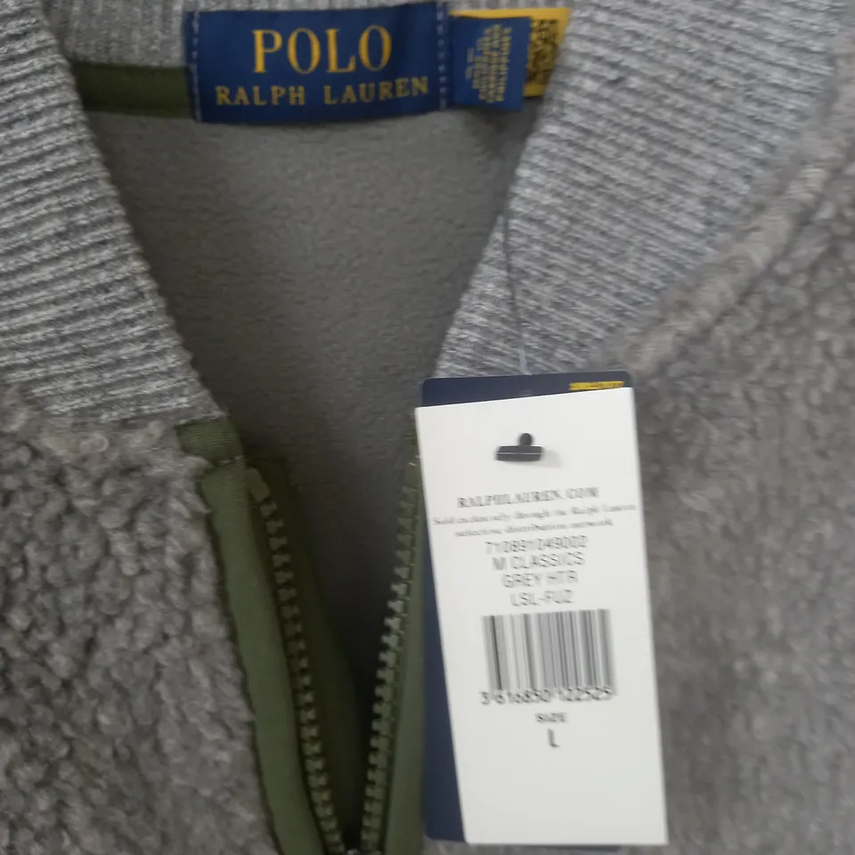 POLO RALPH LAUREN GREY ZIP THROUGH JACKET - L/G