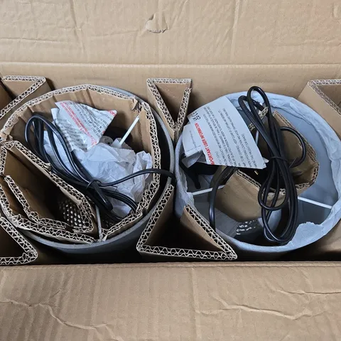 BOXED SET OF 2 HAMMER METAL TOUCH TABLE LAMPS - GREY/SILVER (1 BOX)