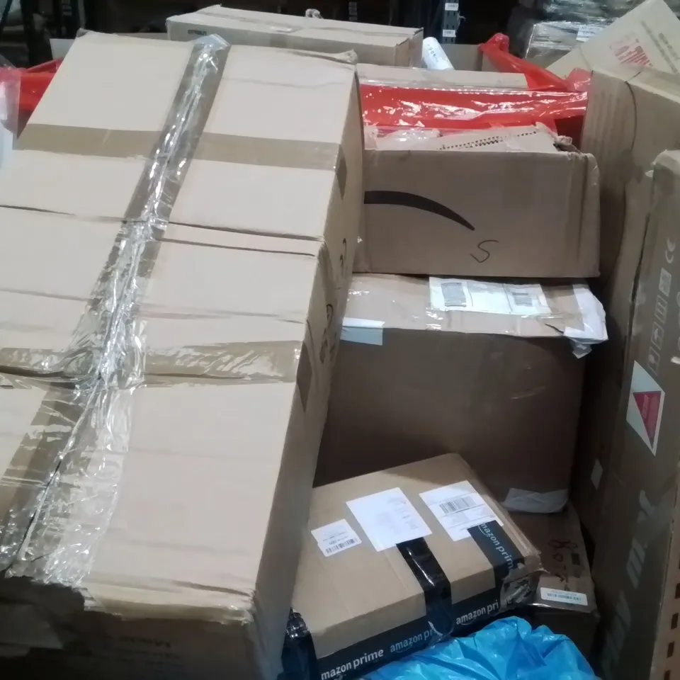 PALLET CONTAINING VARIOUS ASSORTED ITEMS TO INCLUDE:ELECTRIC FRYER, AUDIO TURNTABLE, MOBI ARCHER, FLOATING SHELF AND OTHER ASSORTED ITEMS...