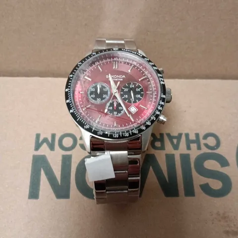 SEKONDA CHRONOGRAPH WATCH WITH RED DIAL