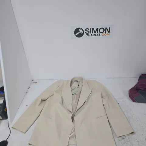 MINT VELVET NEUTRAL EASY BLAZER – UK 14 (EU 42, US 10) BEIGE