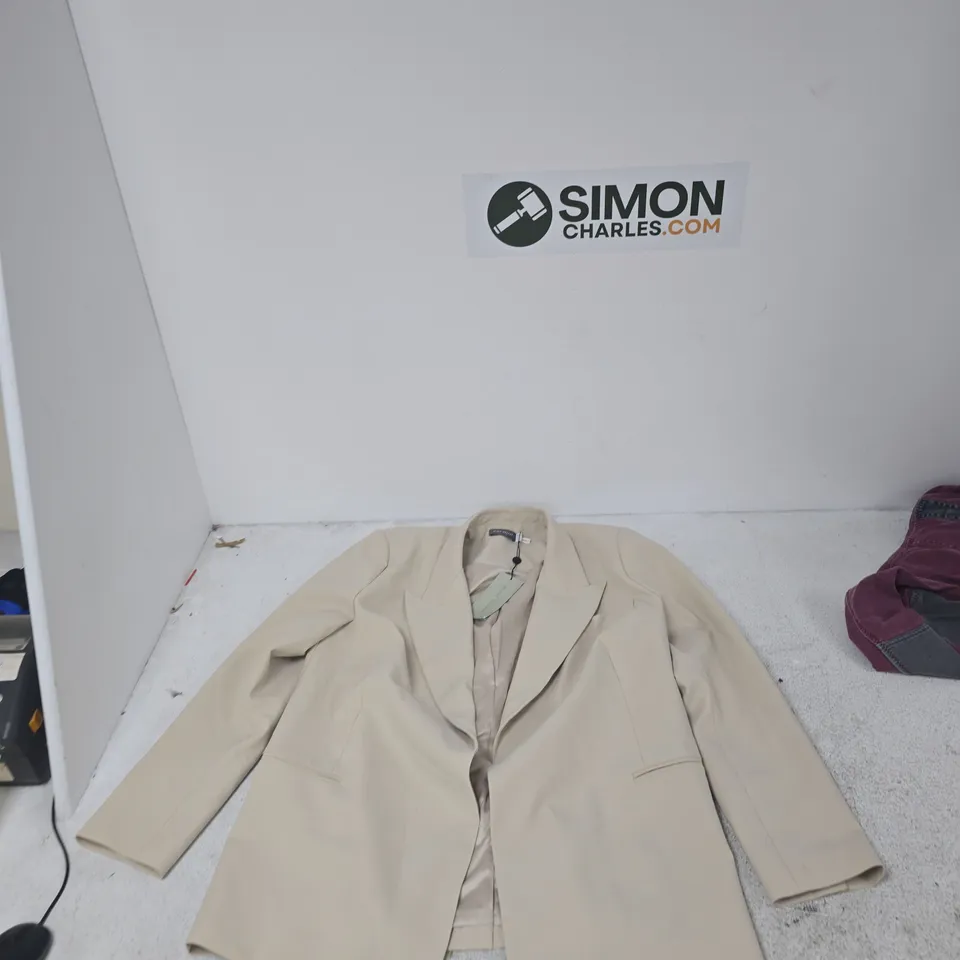 MINT VELVET NEUTRAL EASY BLAZER – UK 14 (EU 42, US 10) BEIGE