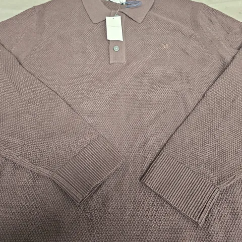 ABERCROMBIE AND FITCH KNITTED POLO SHIRT - SMALL