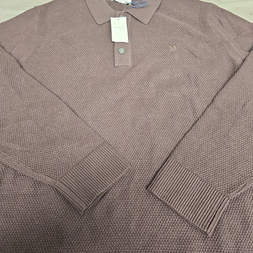 ABERCROMBIE AND FITCH KNITTED POLO SHIRT - SMALL