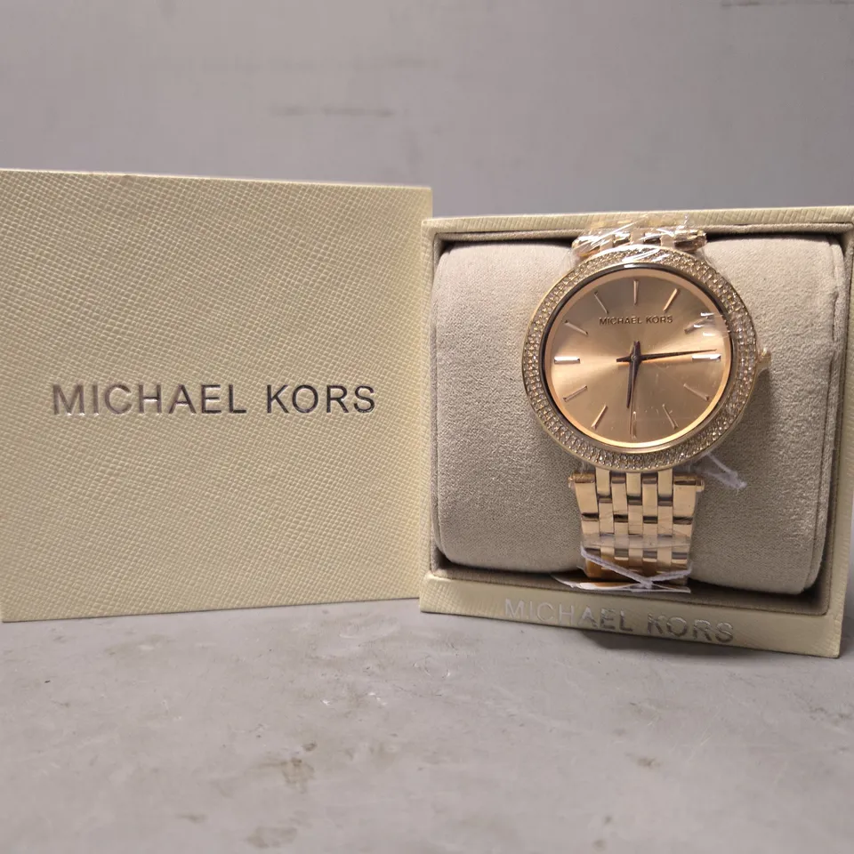 BOXED MICHAEL KORS ROSE GOLD CLASSIC WATCH 