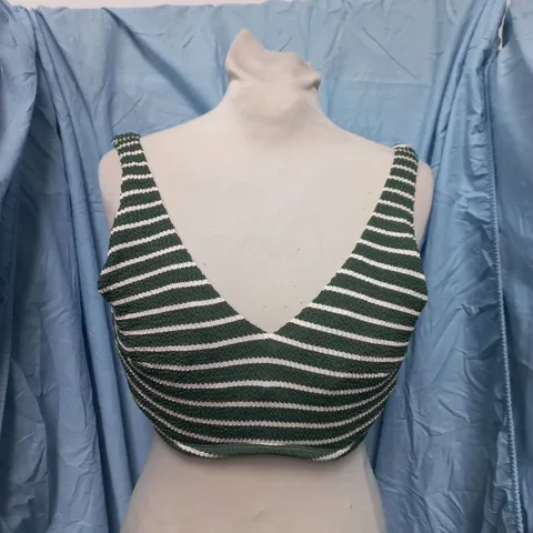 BRAVISSIMO CANCUN BIKINI TOP – KHAKI STRIPE, UK 38DD