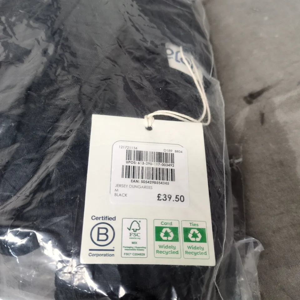 JOJO MAMAN BEBE JERSEY DUNGAREES MEDIUM BLACK WITH TAGS