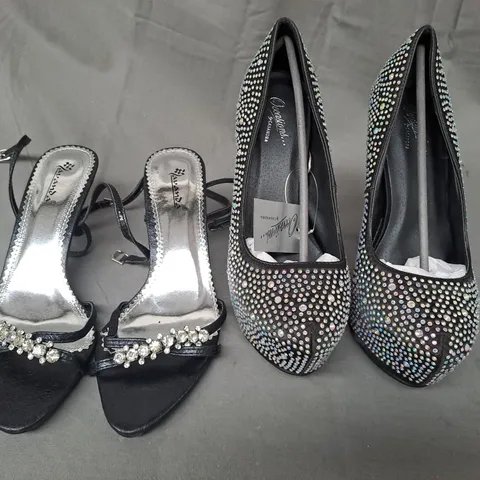 BOX OF APPROXIMATELY 10 ASSORTED PAIRS OF SHOES IN VARIOUS COLOURS, STYLES, AND SIZES