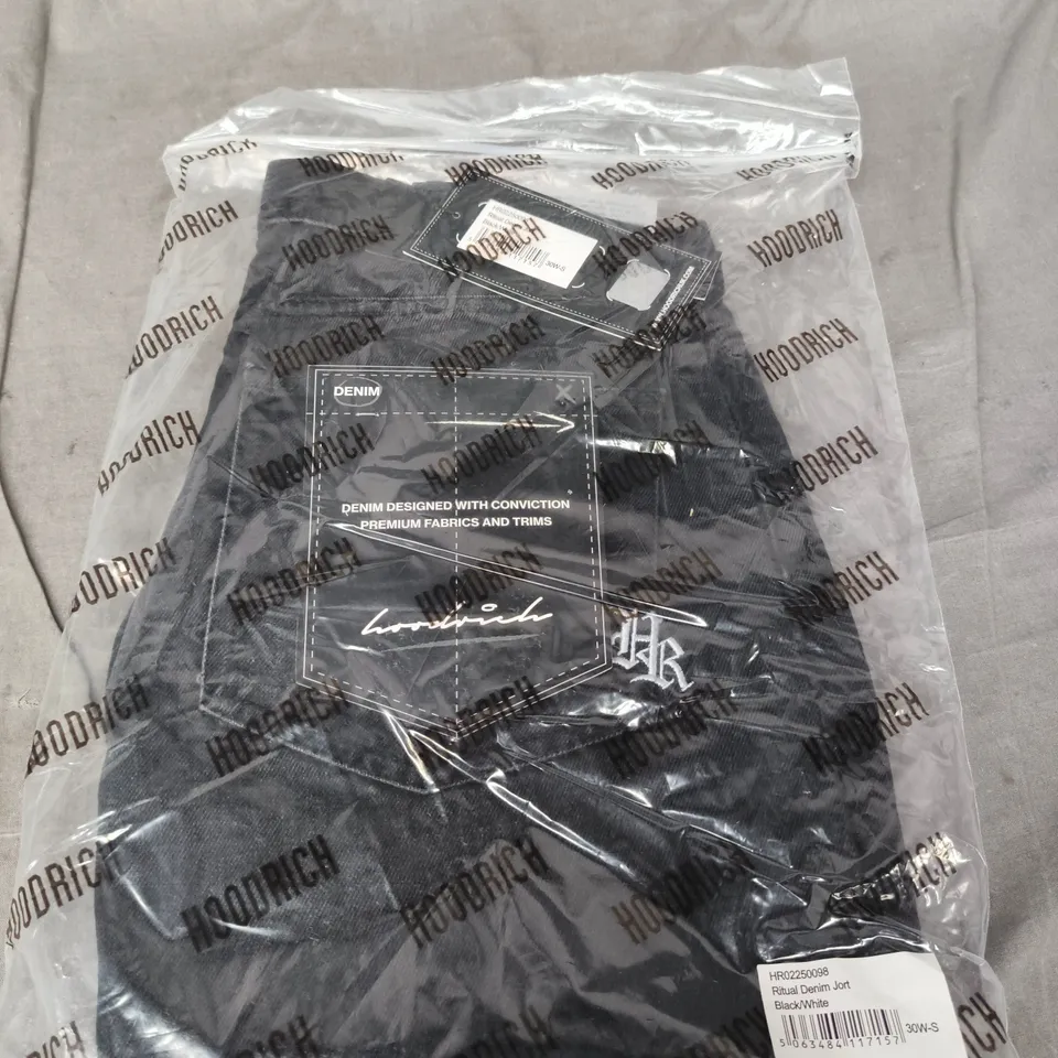 HOODRICH RITUAL DENIM JORT – BLACK/WHITE, UK 30 