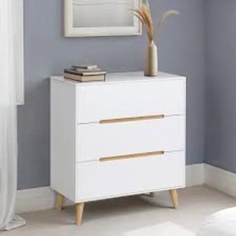 BOXED ALICIA 3 DRAWER CHEST - MATT WHITE