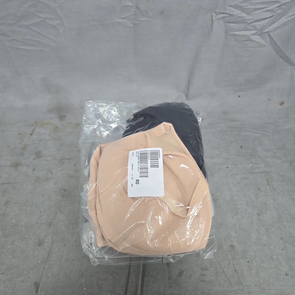 JOCKEY SEAMFREE COMFORT 2 PACK BRA 2XL BLACK/BEIGE