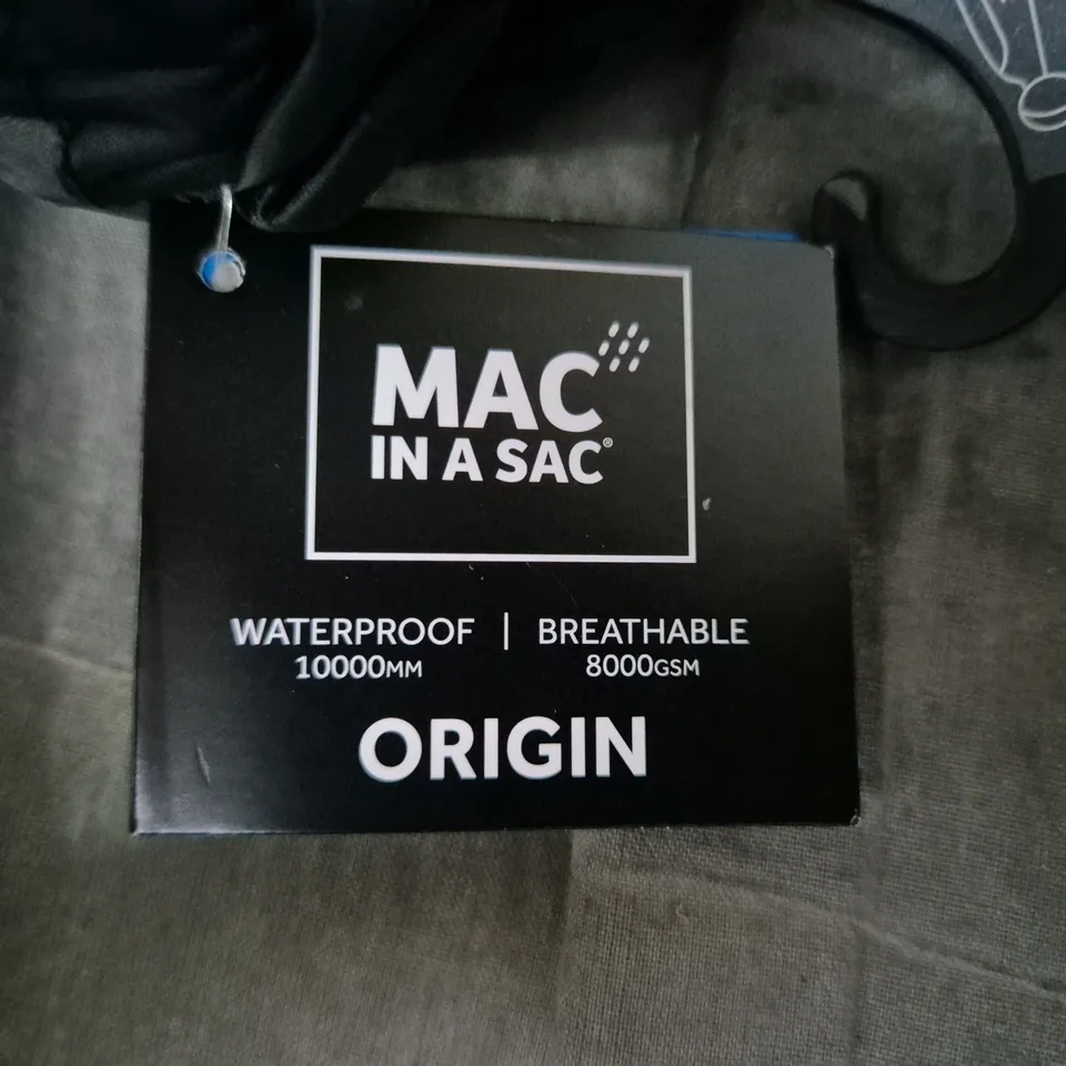 MAC IN A SAC ORIGIN 2 ADULT WATERPROOF PACKABLE JACKET – JET BLACK, UK XL