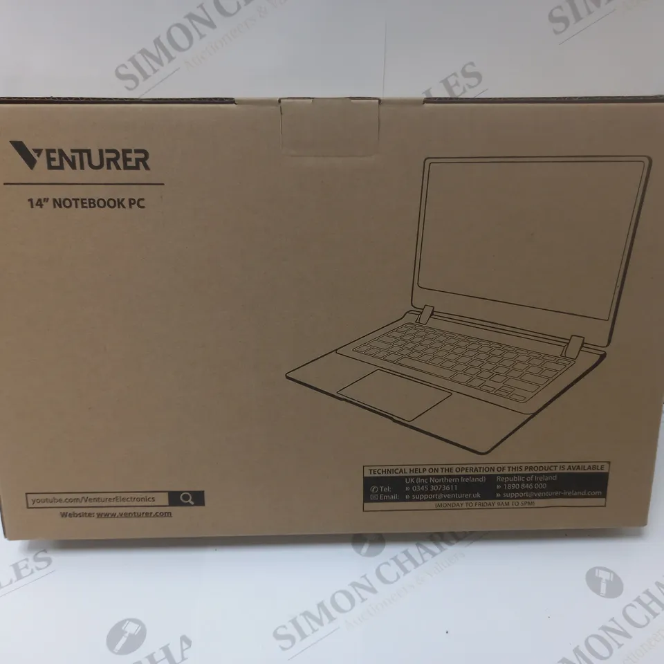 BRAND NEW BOXED VENTURER EUROPA 14 PLUS 14" FULL HD LAPTOP INTEL 2.6GHZ 64GB SSD 4GB RAM - BLACK