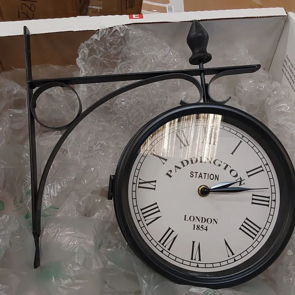 BOXED PADDINGTON STATION MOUNTED CLOCK - MISSING FITTINGS (1 BOX)