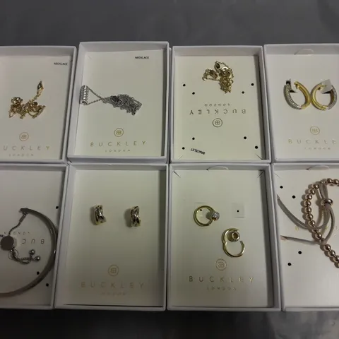 LOT OF 8 ASSORTED BOXED BUCKLEY LONDON JEWELLERY ITEMS