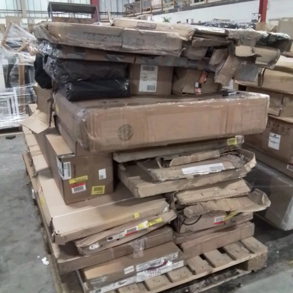 PALLET CONTAINING INCOMPLETE FURNITURE SUCH AS;TOOL DESK,WARDROBE ETC