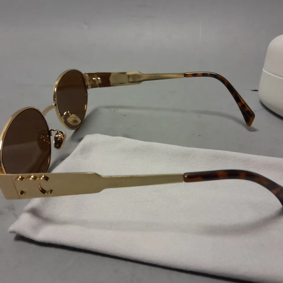 CELINE GOLD FRAMED GLASSES IN CASE