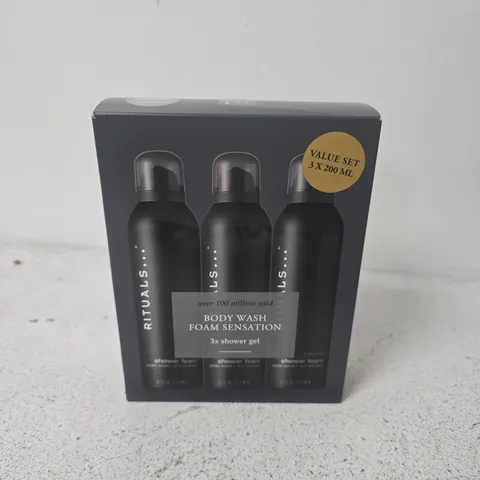 BOXED RITUALS... BODY WASH FOAM SENSATION TRIO SHOWER GEL (3X200ML)
