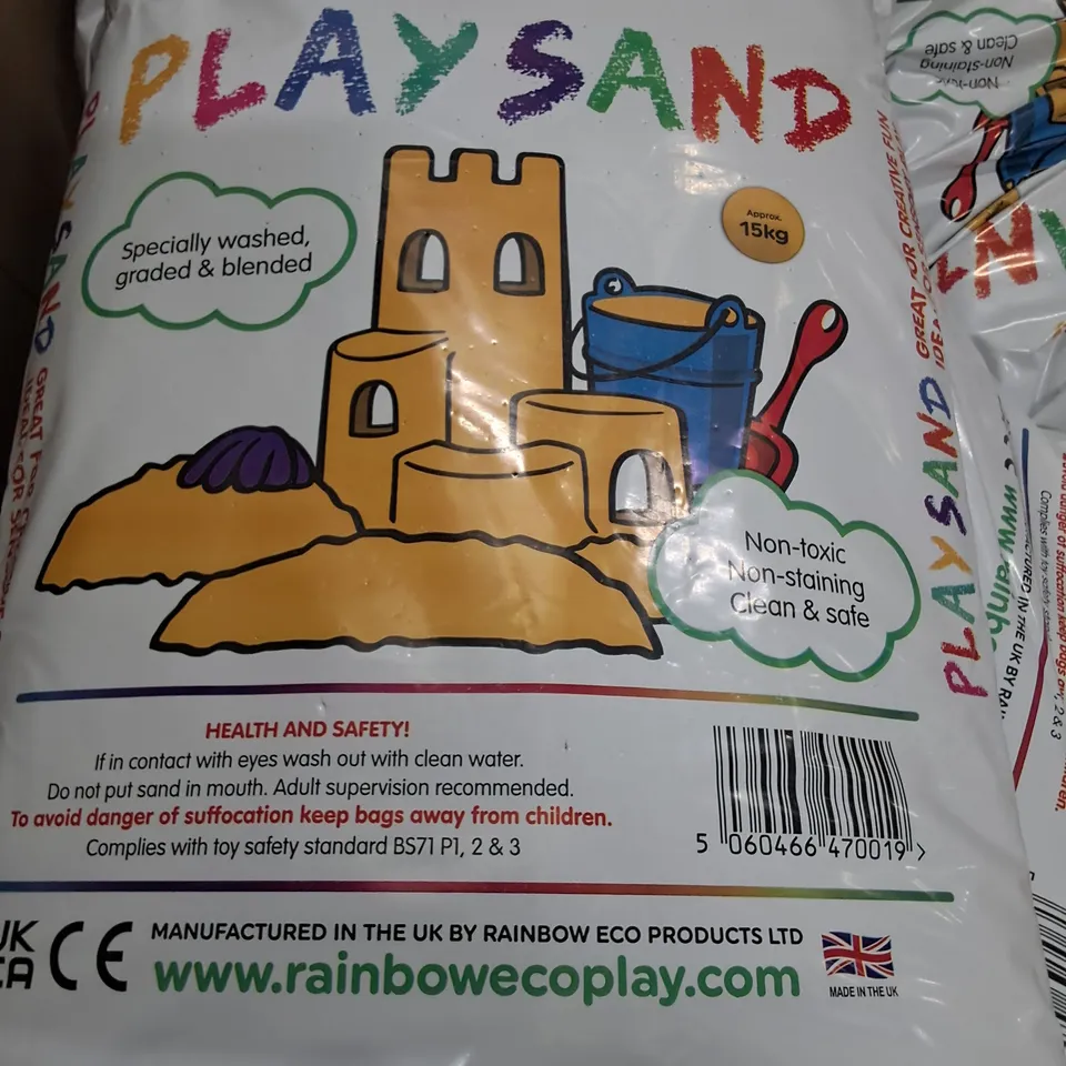 PALLET OF 15KG BAGS OF RAINBOW ECO PLAY SAND