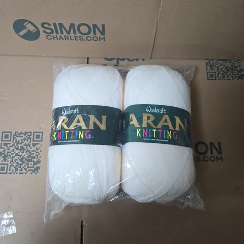 ARAN 400G WITH WOOL,WOOLCRAFT YARN, TWIN PACK (WHITE 76)