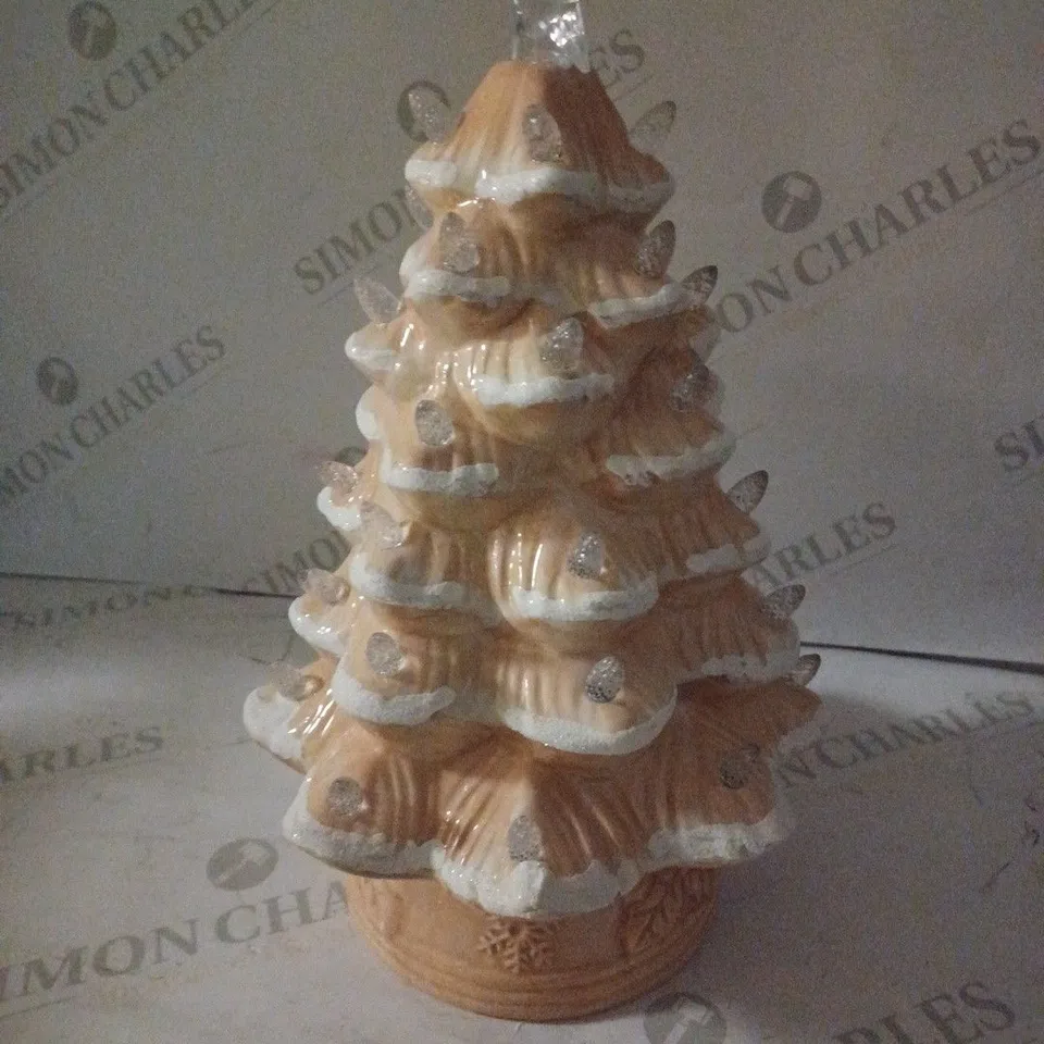 MR CHRISTMAS 12" GLITTER SNOWY NOSTALGIC TREES - DUSTY PINK