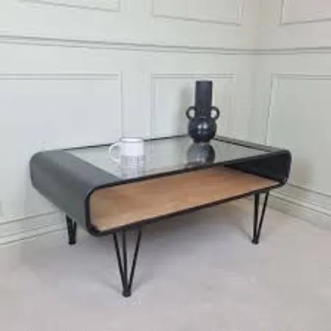 BRAND NEW BOXED HOMES DIRECT 365 CORDELL BLACK INDUSTRIAL COFFEE TABLE