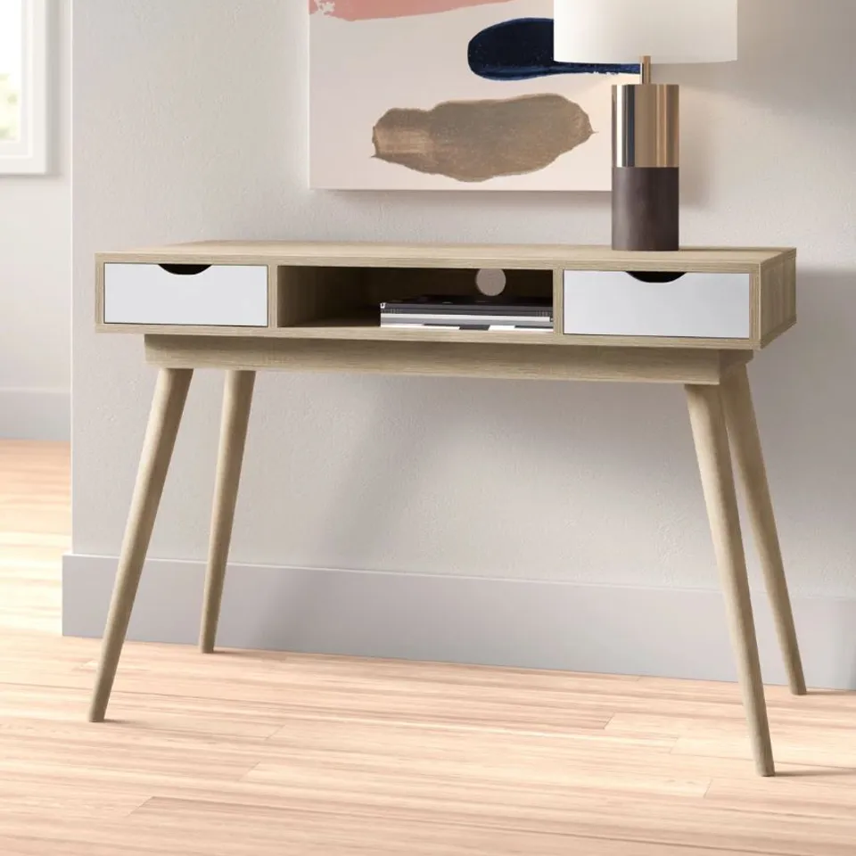 BOXED CAROLINE COMPUTER DESK -  SONOMA OAK/WHITE (1 BOX)