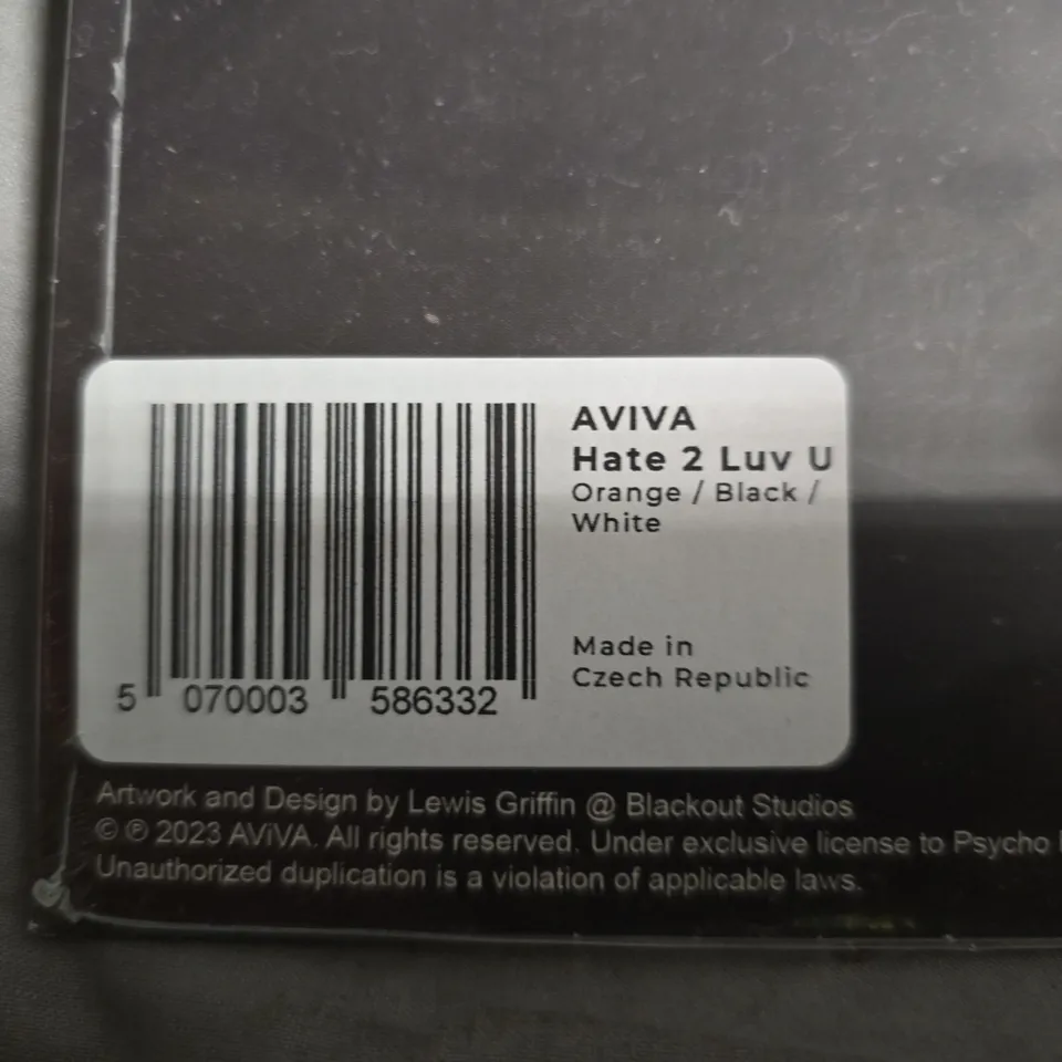 AVIVA – HATE 2 LUV U VINYL LP (ORANGE/BLACK/WHITE)