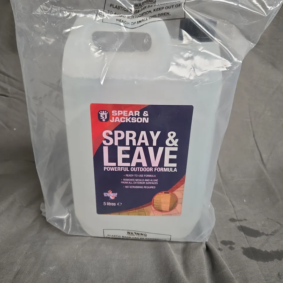 SPEAR & JACKSON SPRAY & LEAVE POWERFUL OUTDOOR FORMULA 5L - COLLECTION ONLY