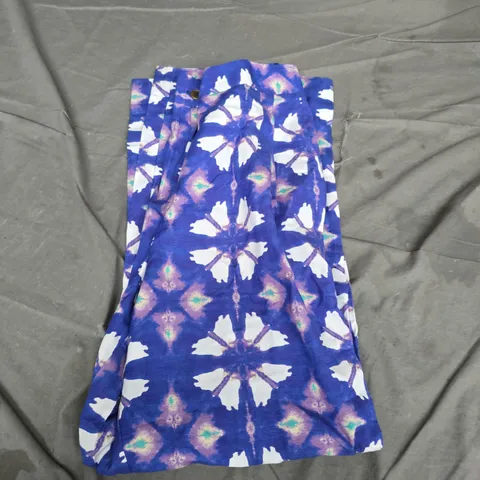 DORY LINEN BLEND WIDE-LEG TROUSERS – ROYAL BLUE, SIZE 14 (STYLE 74YSP)