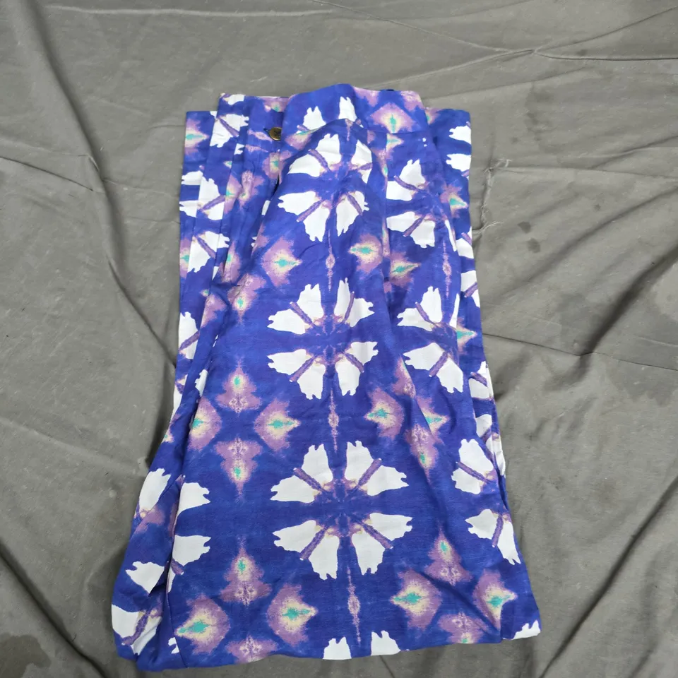 DORY LINEN BLEND WIDE-LEG TROUSERS – ROYAL BLUE, SIZE 14 (STYLE 74YSP)