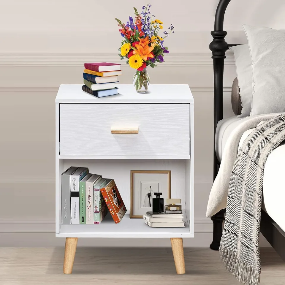 BOXED 1 DRAWER BEDSIDE CABINET