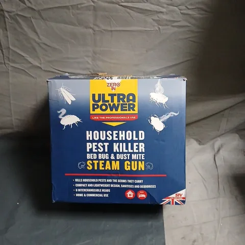 ZERO IN ULTRA POWER HOUSEHOLD PEST KILLER STEAM GUN – BED BUG & DUST MITE, BOXED 