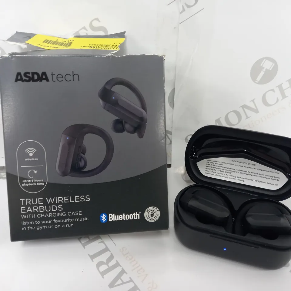 BLUETOOTH TRUE WIRELESS OVER-EAR EARBUDS WITH CHARGING CASE