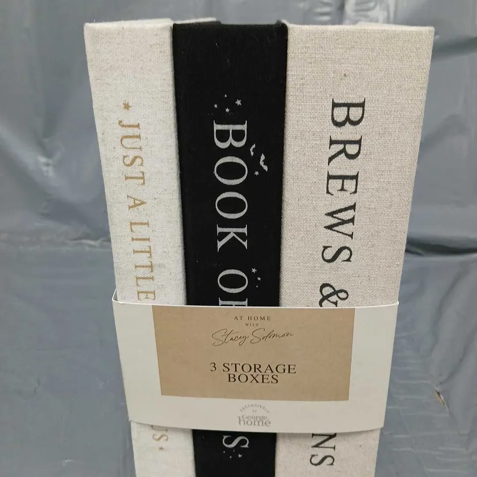 LOT OF 5 X SETS OF 3 BOOK STORAGE BOXES