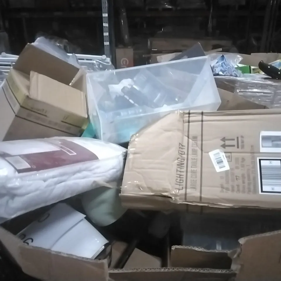 PALLET CONTAINING ASSORTED PRODUCTS INCLUDING LED COLOUR CHANGING BULBS,CHILDREN'S TOYS, LAMP,KETTLE, TOASTER AND OTHER ASSORTED ITEMS...