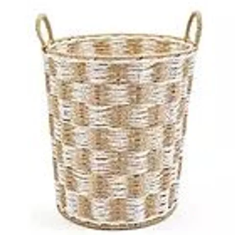 ROUND PAPER ROPE CHECK BASKET