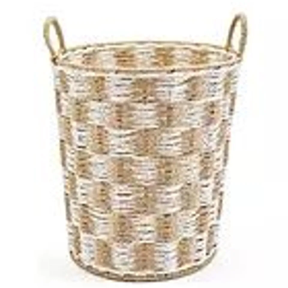 ROUND PAPER ROPE CHECK BASKET